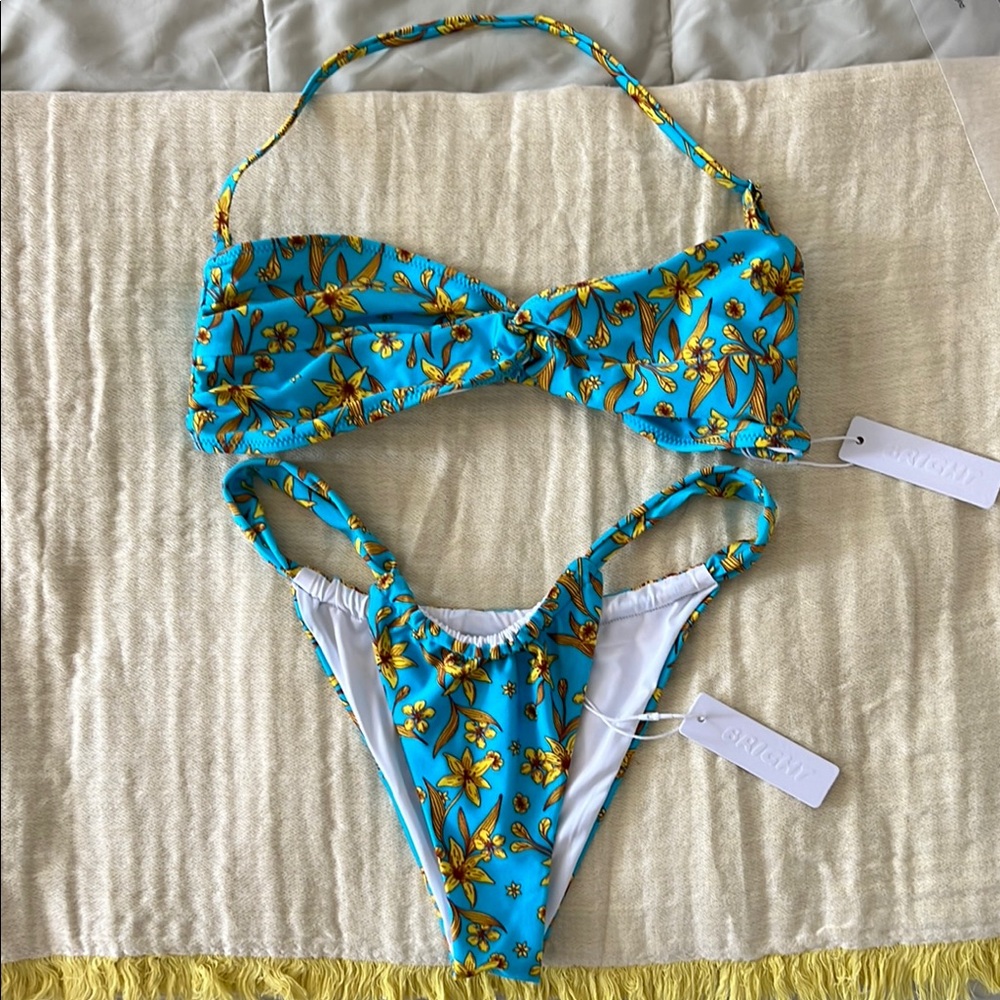 Floral Blue Bikini Set